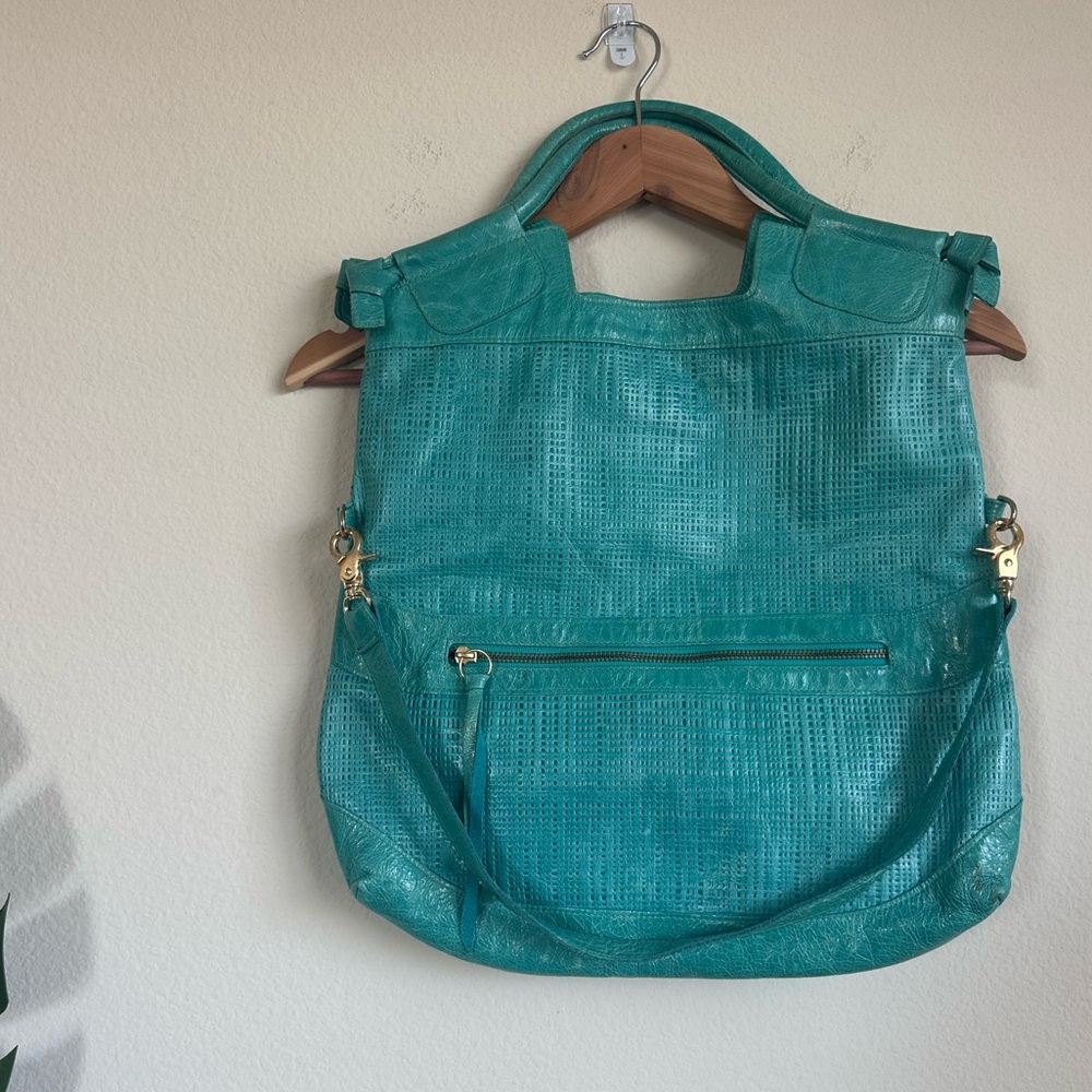 Foley & Corinna Mid City Turquoise Leather Convertible Bag - Picture 8 of 14